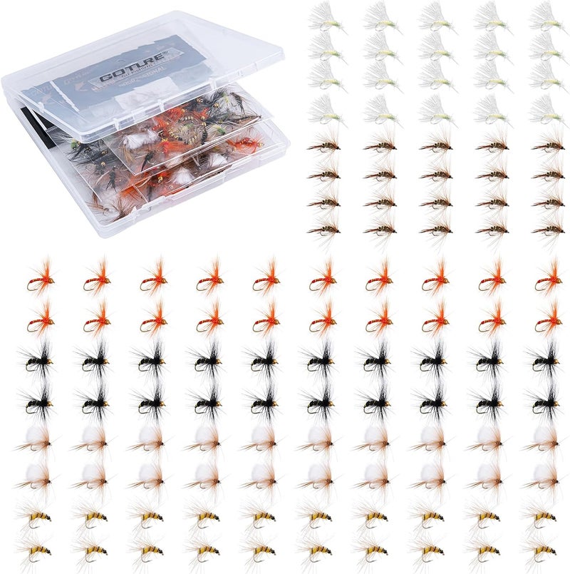 Goture Fly Fishing Flies Kit, 30pcs Dry Wet Flies Streamers Nymphs Fly Fishing Lures Assortment Kit for Bass Trout Steelhead Salmon, Gifts for Men - Image 1